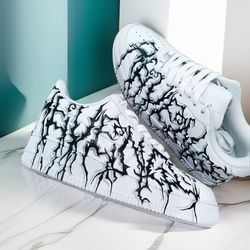 custom sneakers white black luxury inspire fashion shoes AF1 handpainted personalized gift customization one of a kind