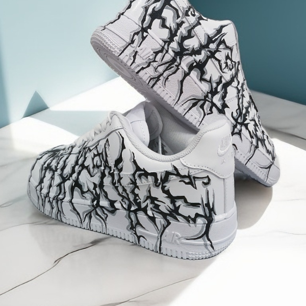 custom sneakers nike AF1, women white shoes, hand painted, wearable art 3.jpg
