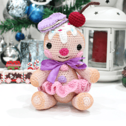 Gingerbread cookie Crochet pattern PDF in English  Amigurumi toy Christmas tree toy DIY
