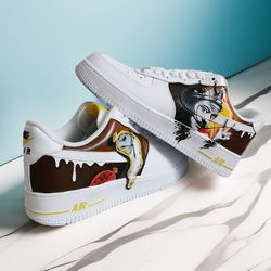 custom shoes AF1 unisex white black luxury inspire casual sneakers handpainted personalized gifts surreal Salvador Dali