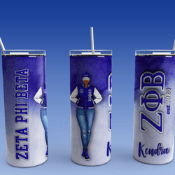 personalized zeta phi beta jacket design 20 oz insulated tumbler gift