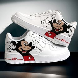 custom sneakers white luxury inspire customization casual shoe handpainted Mouse personalized gift wearable art  AF1