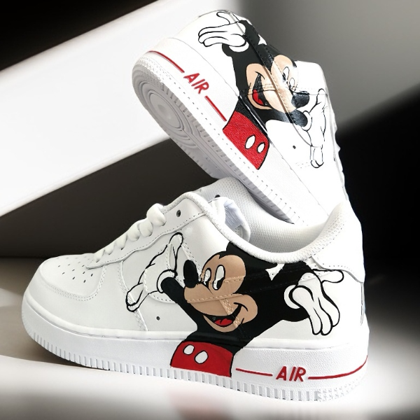 custom- sneakers- nike-air-force1- woman -white- shoes- hand painted- mickey- mouse- wearable- art 3.jpg