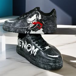 Venom custom sneakers AF1 customization men white black luxury inspire shoes handpainted personalized gift wearable art