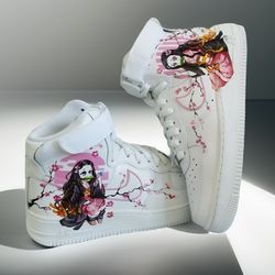 custom casual shoes white black luxury inspire buty sneakers AF1 handpainted personalized gifts anime art one of a kind