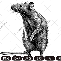 Rat Svg, Rat Clipart, Rat Png, Rat Head, Rat Cut Files, Rat sublimation , Rat Silhouette, Animals Silhouette