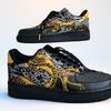 custom sneakers AF1 unisex black luxury inspire shoes customization handpainted personalized gifts wearable art snake 2.jpg