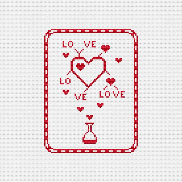 Valentine's day cross stitch pattern