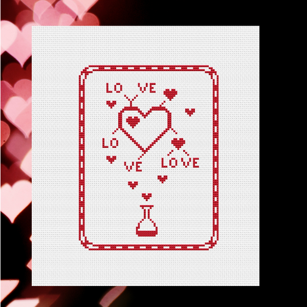 Valentine's day embroidery pattern