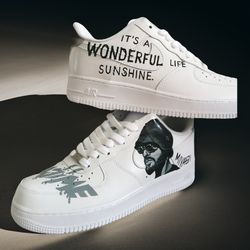 custom sneakers AF1 customization unisex white black inspire shoes handpainted personalized gifts designer art Miyagi