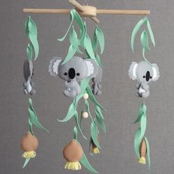 koala mobile, mobile baby, australian mobile, eucalyptus mobile, nursery decor, koala bear mobile, australian nursery