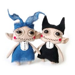 Handcrafted Art Dolls, Spooky Funny Fabric Interior Toys: One-of-a-Kind Weird Voodoo Dolls, Unique, Quirky and Whimsical