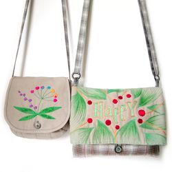 Handmade Hand Embroidered Crossbody Purses for Women, Fabric Shoulder Bags - Handcrafted, Unique and Stylish Designs!