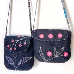 Handmade Mini Hand Embroidered Crossbody Purses for Women - Small Bags with Floral Designs - Unique Accessories for Her.