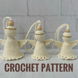 Angel Ornament Crochet Pattern, Crochet Angel Pattern, Christmas tree decor Angel