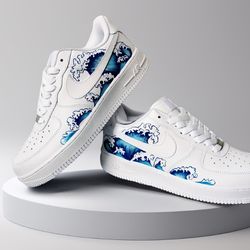 Wave custom casual shoes air force 1 luxury unisex buty customization sneakers sexy white black shoes personalized gift
