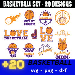 20 Basketball SVG - Basketball SVG for Cricut, basketball svg Bundle for cricut