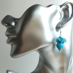 Turquoise earrings balls earrings beaded earrings dangle drop earrings