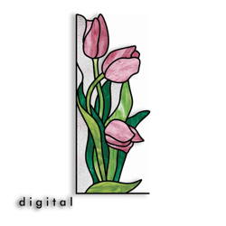 Tulip Flower Stained Glass Pattern