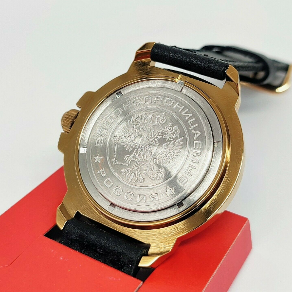 Gold-mechanical-watch-Vostok Komandirskie-439741-back-1