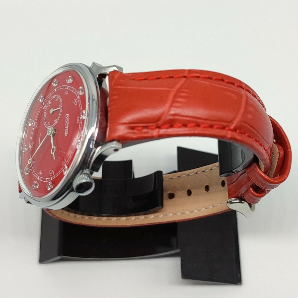 Vintage-style-mechanical-watch-Vostok-Prestige-2403-Shifted-Second-Hand-Red-Dial-Phianite-Cubic-Zirconia-581590-3