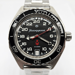 Vostok Komandirskie 2431 24h 24 hour scale dial Polar Black 650541 Brand New men's mechanical automatic watch