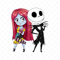Jack And Sally In Heart SVG, Couple Jack And Sally SVG, The Nightmare Before SVG, Halloween Svg, Png, Instant Download