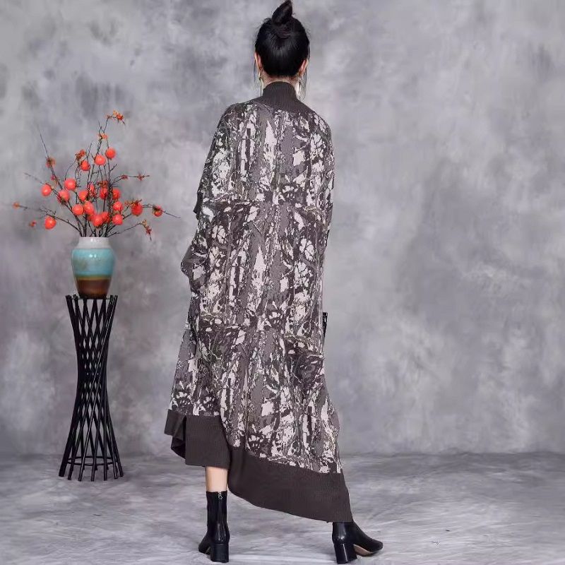 Autumn And Winter New Round Neck Knitted Large Size Loose Shortsleeved Wool Dress 3