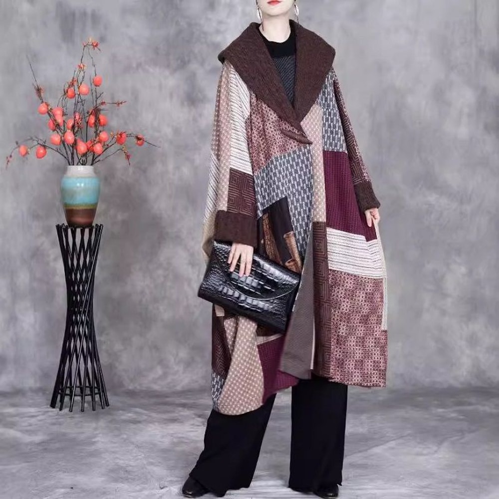 Retro Fashion Irregular Patchwork Coat 0