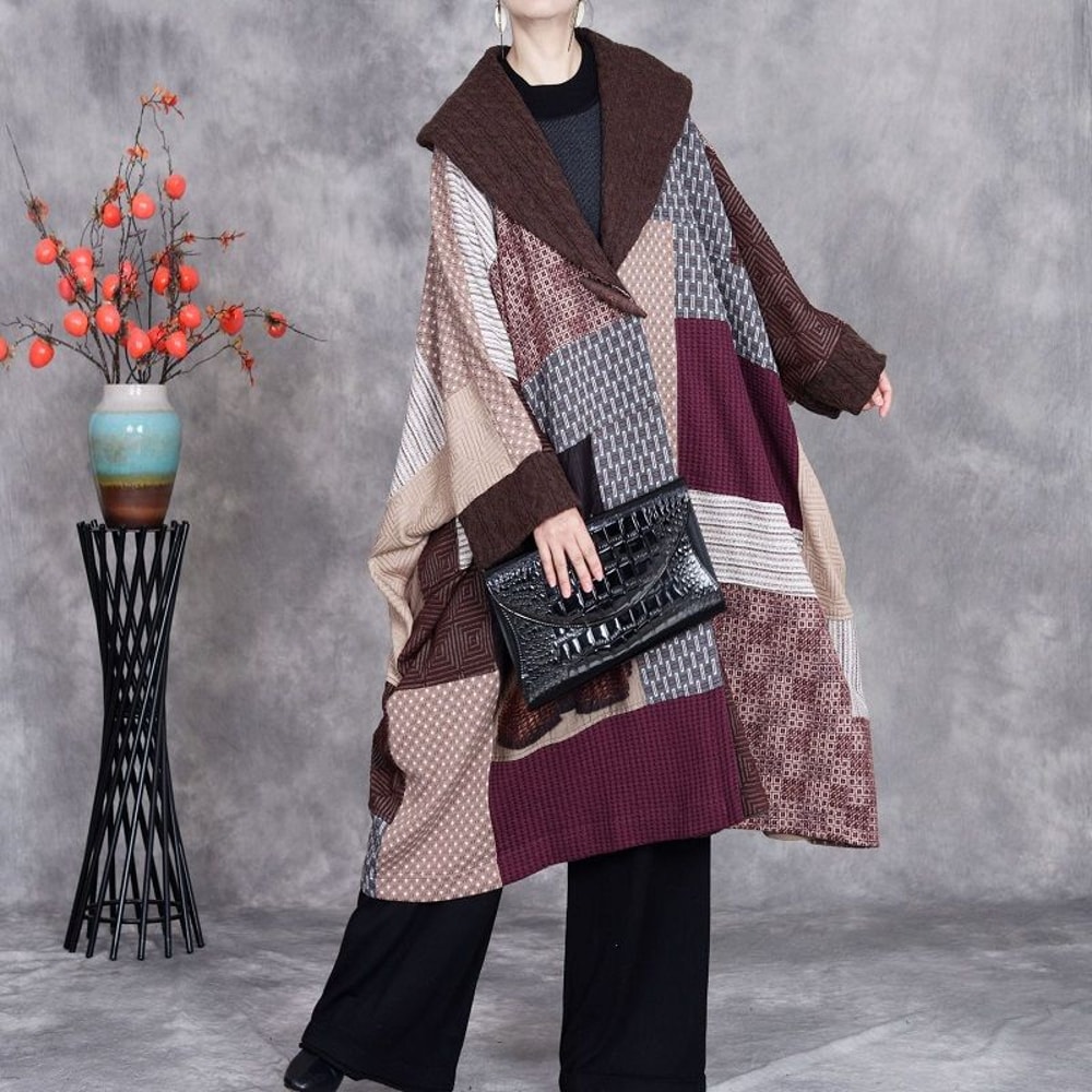 Retro Fashion Irregular Patchwork Coat 1