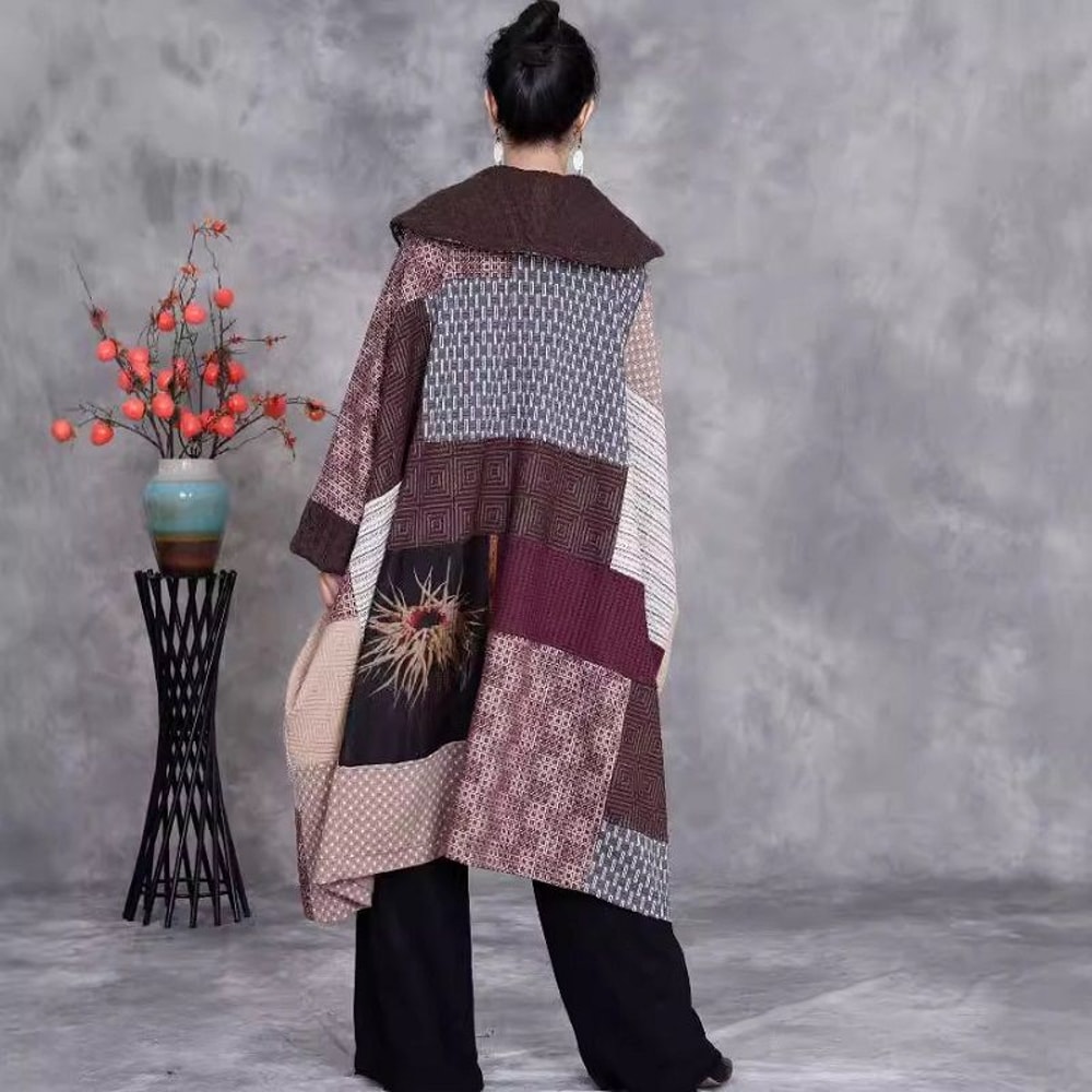 Retro Fashion Irregular Patchwork Coat 3