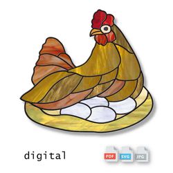 Stained Glass Chicken Pattern, Brood Hen