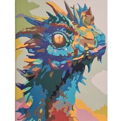 Wall Art Abstract Acrylic Painting on Canvas Dragon