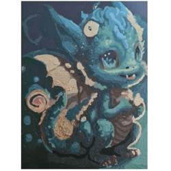 Wall Art Acrylic Painting on Canvas Little Dragon