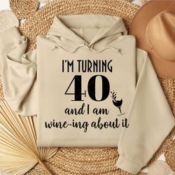 40th birthday wine glass svg
