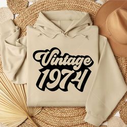 vintage 1974 retro 50th birthday svg