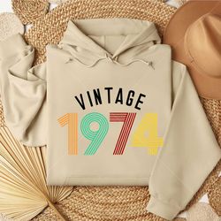 vintage 1974 50th birthday retro svg
