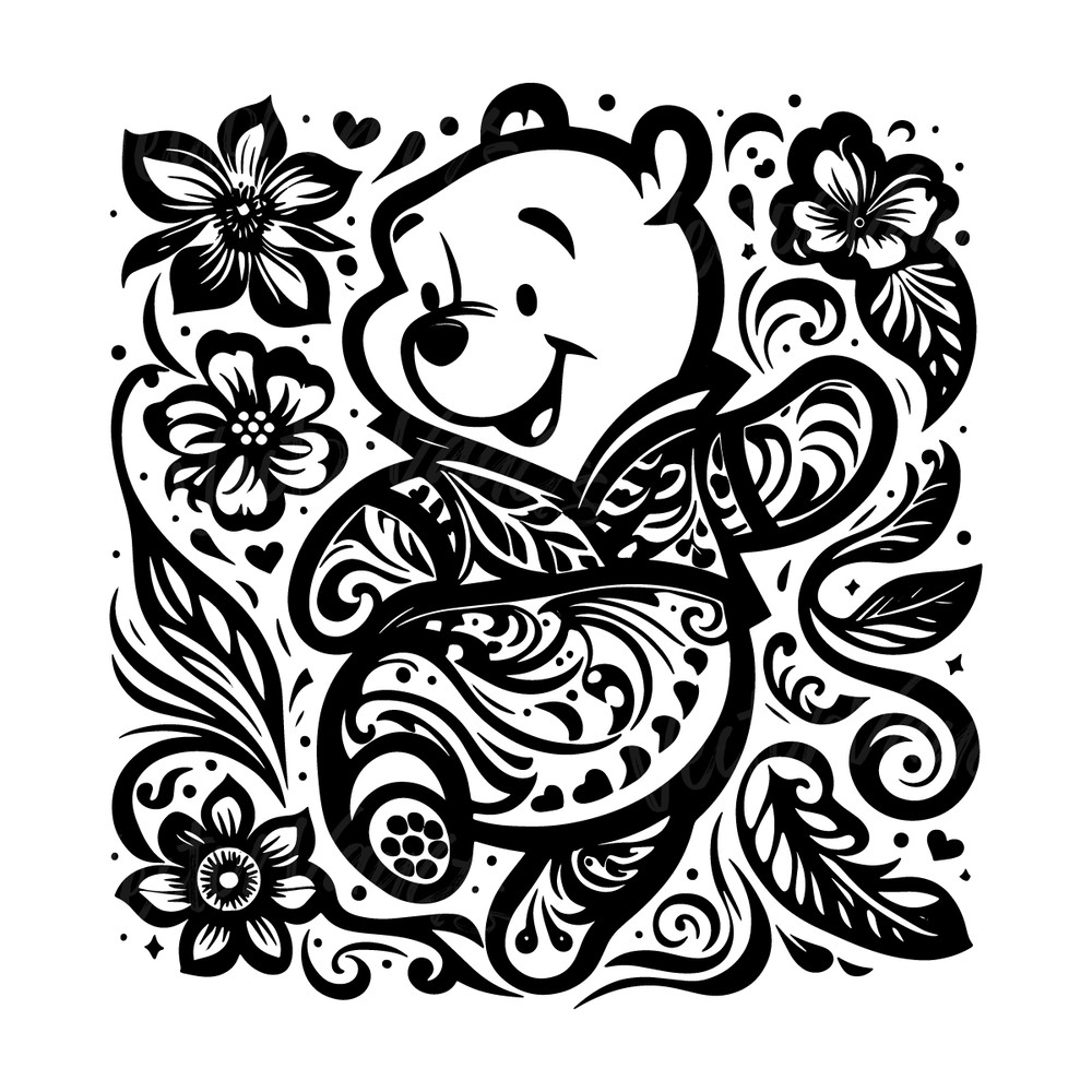 Floral-Winnie-The-Pooh-Cartoon-SVG-Digital-Download-Files-S2304241626.png