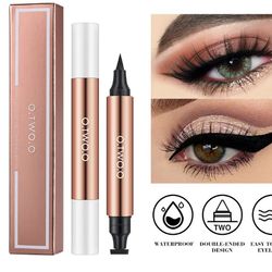 Make-up for Women Cosmetics ,Double-ended Eye Liner Pencil ,Eyeliner Pen Waterproof Fast Dry ,Eyeliner Stamp Black
