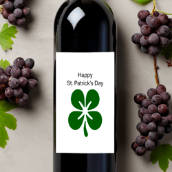 Wine Label Template Saint Patricks Day, Wine Labels St Patricks Day, Printable Wine LabelsShamrock,clover wine label