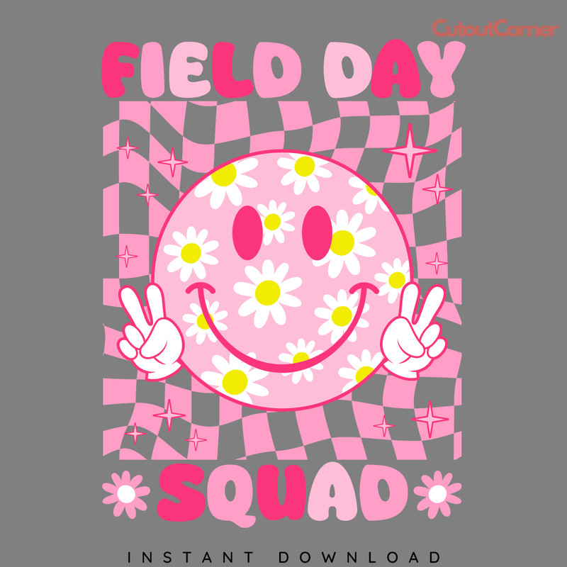 Checkered-Field-Day-Squad-Floral-Face-SVG-S2304241663.png