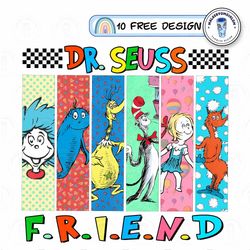 friends dr seuss png, read across america png, school teacher png, retro thing 1 thing 2 png, glitter faux png, digital