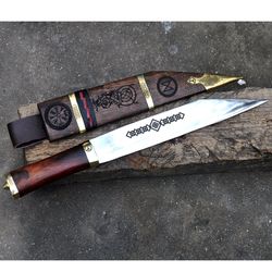 10 inches long blade hand forged seax knife-seax knife-working seax-bush craft knife-full tang-tempered-sharpen