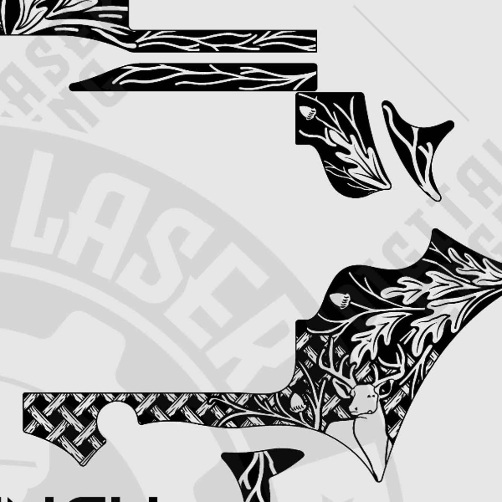 Laser Engraving Firearms Colt Python 6 Inch oak Pattern And Animal Designs.jpg