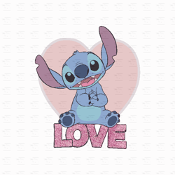 Love Stitch Png Sublimation, Design Download,  Stitch Png, Cute Stitch Png, Floral Stitch Png, Sublimate Design