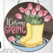 Spring Welcome Sign SVG - Laser Cut Files - Spring Door Hanger SVG - Rain Boots SVG - Glowforge Files