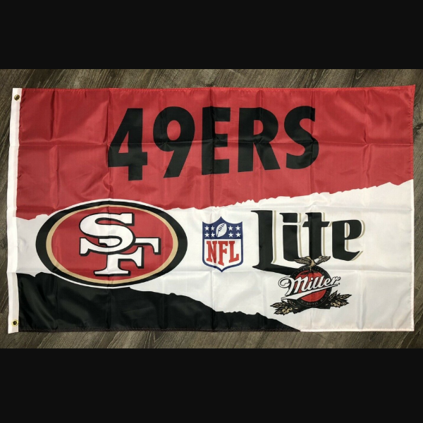 San Francisco 49ers Miller Lite Flag 3x5 ft Sports Banner Man-Cave Garage.png