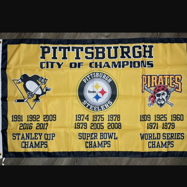 Pittsburgh Steelers Pirates Penguins City of Champions Flag 3x5 ft Banner New.png