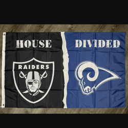 Oakland Raiders vs Los Angeles Rams House Divided Flag 3x5 ft Banner New