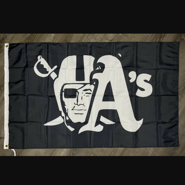 Las Vegas Oakland Raiders Athletics Flag 3x5 ft Banner Man-Cave Garage.png
